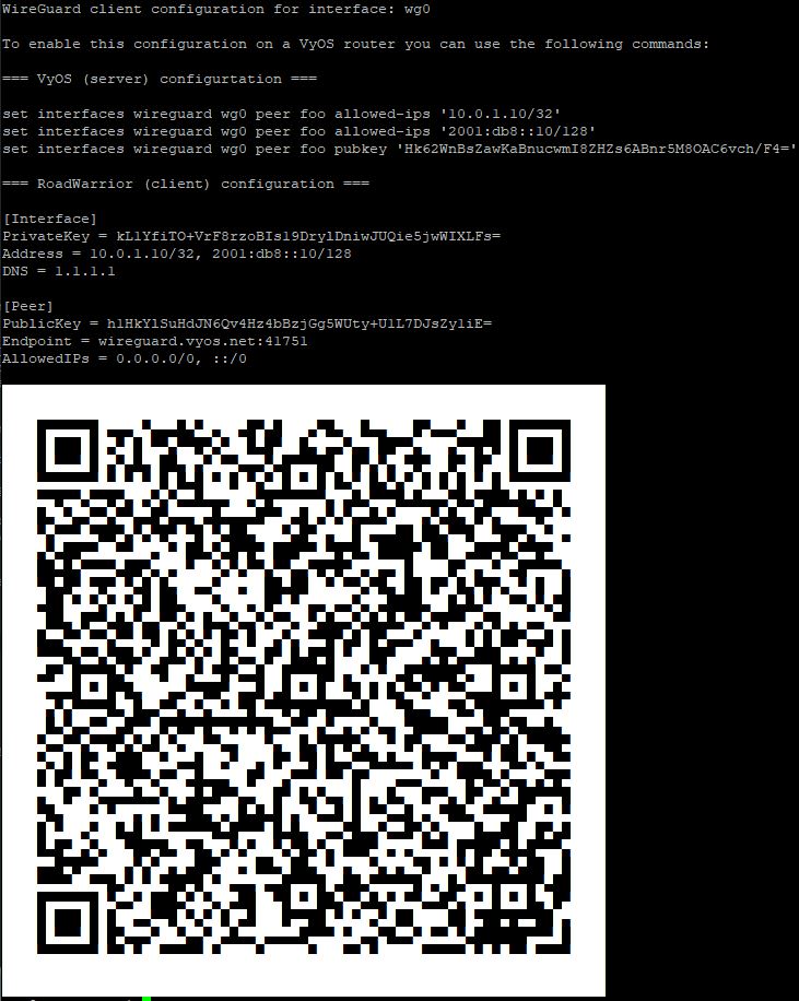 WireGuard Client QR code